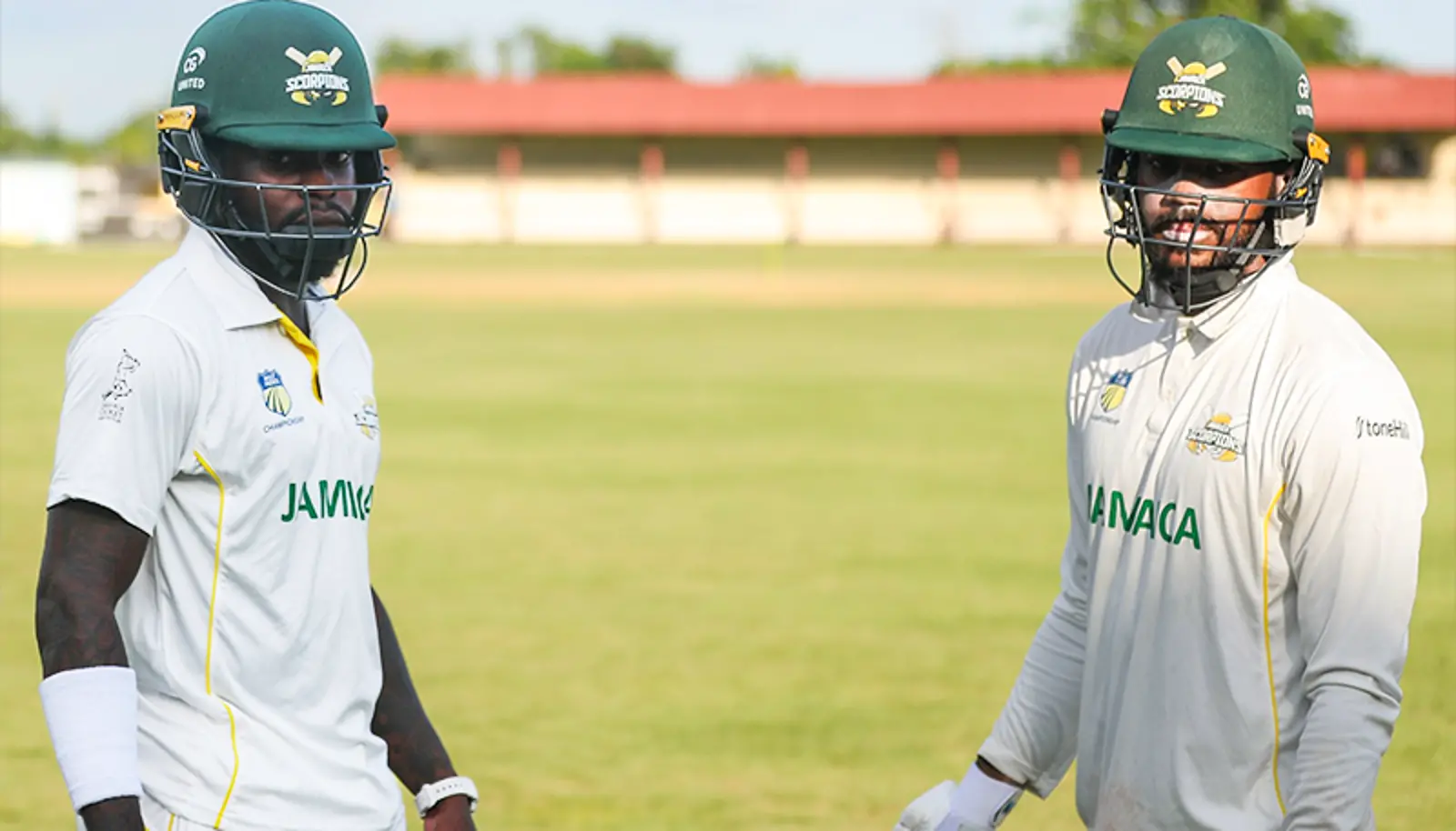 Jamaica Scorpions' Kirk McKenzie and John Campbell